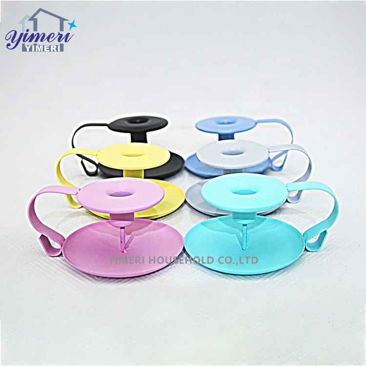 custom cheap colorful stand black pink yellow blue pillar candle stick holders