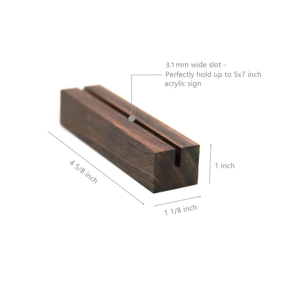 Different Sizes Customizable Solid Wood Business Card Holder Stand for Office Restaurant Dining Table Card Holder Wood