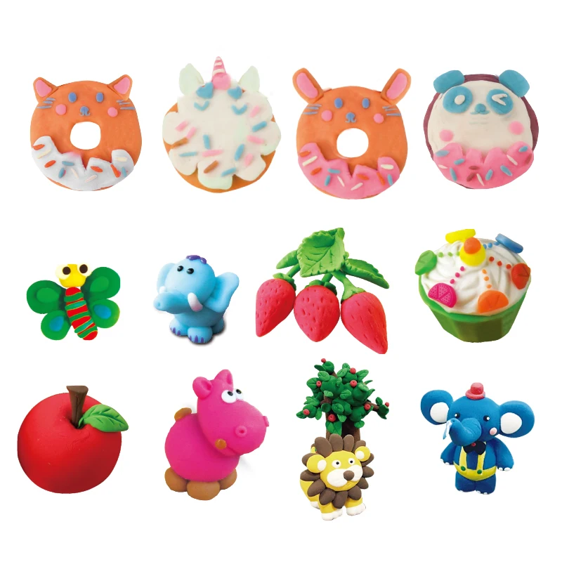 Non Toxic 2 OZ 50 grams Intelligent Educational Factory Supplier soft air dry Light Modelling Clay Slime Play dough Plasticine