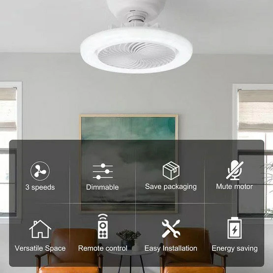 High Quality Diameter Color Led Ceiling Fan Remote Control Fan Light