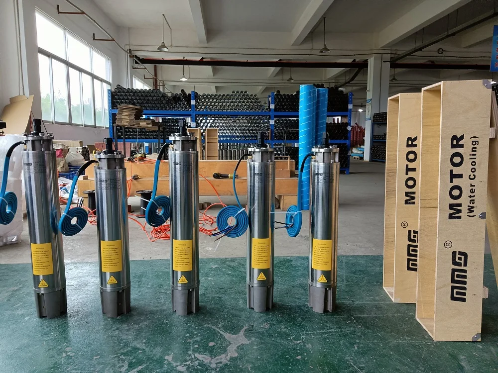 6 Inches Electric Water Fountain Pumps 100m Head All Stainless Steel Industrial Submersible Deep Well Water Motor