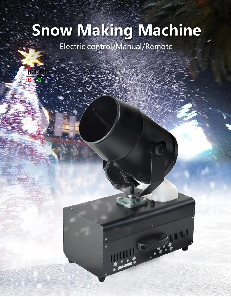 Snow Spraying Machine Moving Head Remote Control Stage Effect Artificial Snow Maker Machine for Christmas Party Event Stage