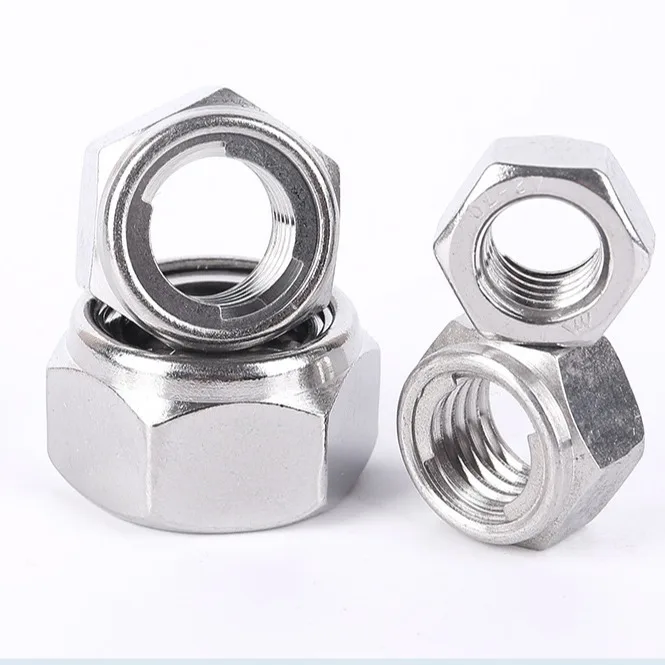 Factory DIN982 DIN985 Standard Carbon Steel Zinc Plated Nylock Nut M8 Nylon Lock Nut