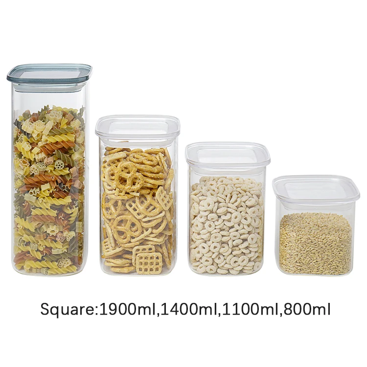 Квадратная канистра IKOO из боросиликатного стекла кофейный чай и сахар с прозрачной крышкой