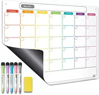 Custom Dry Erase Calendar Kit Magnetic Calendar for Refrigerator Monthly Fridge Calendar Whiteboard
