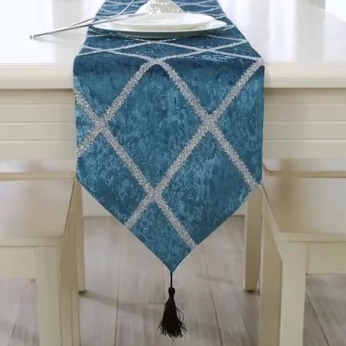 
Simple modern table flag runner European style lattice bright Christmas decorative table runner for home banquet wedding 