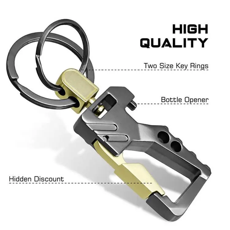 New Arrival Beer Bottle Opener Keychain Pocket Zinc Alloy Key Chain Metal Fashion Multifunctional Men Car Play Key Ring Tool