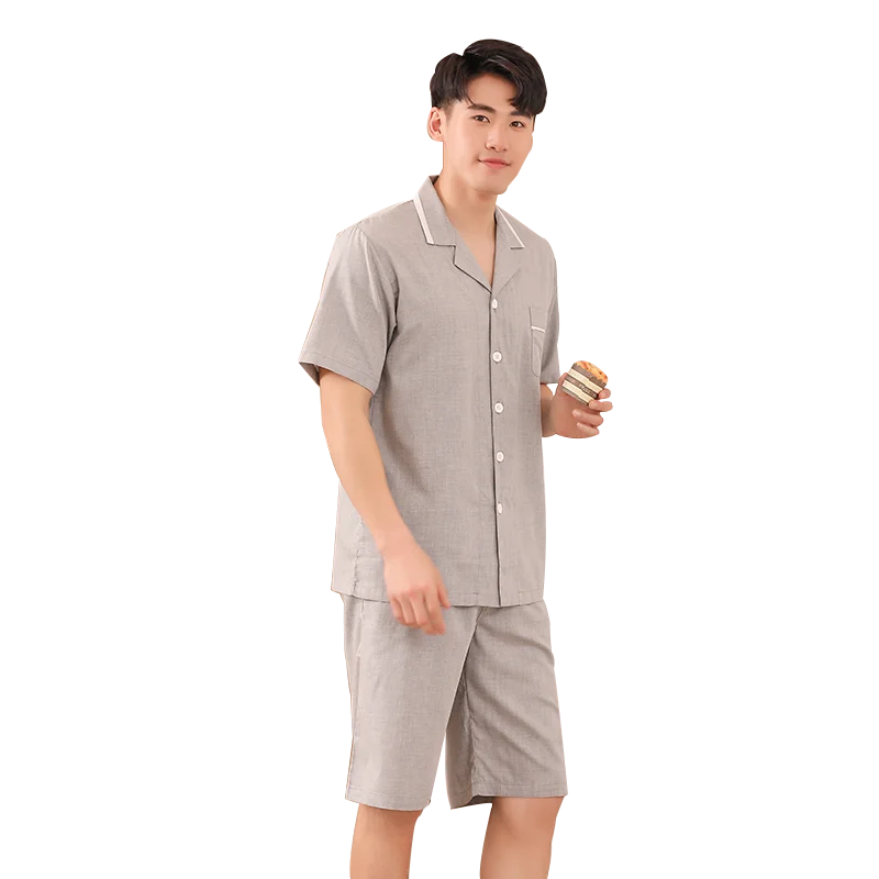 Модная домашняя летняя бамбуковая Пижама, домашний сервис, мужские пижамы