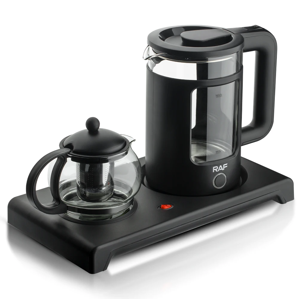 Keep Warmer Coffee Tea Maker Tray Set 360 Rotation Kettle With Tea Tray Set Electric Glass Kettle