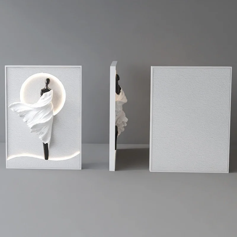 Modern Vertical Version Hanging Painting Abstract Art Decorative Painting Living Room Porch Led Atmosphere Light Painting