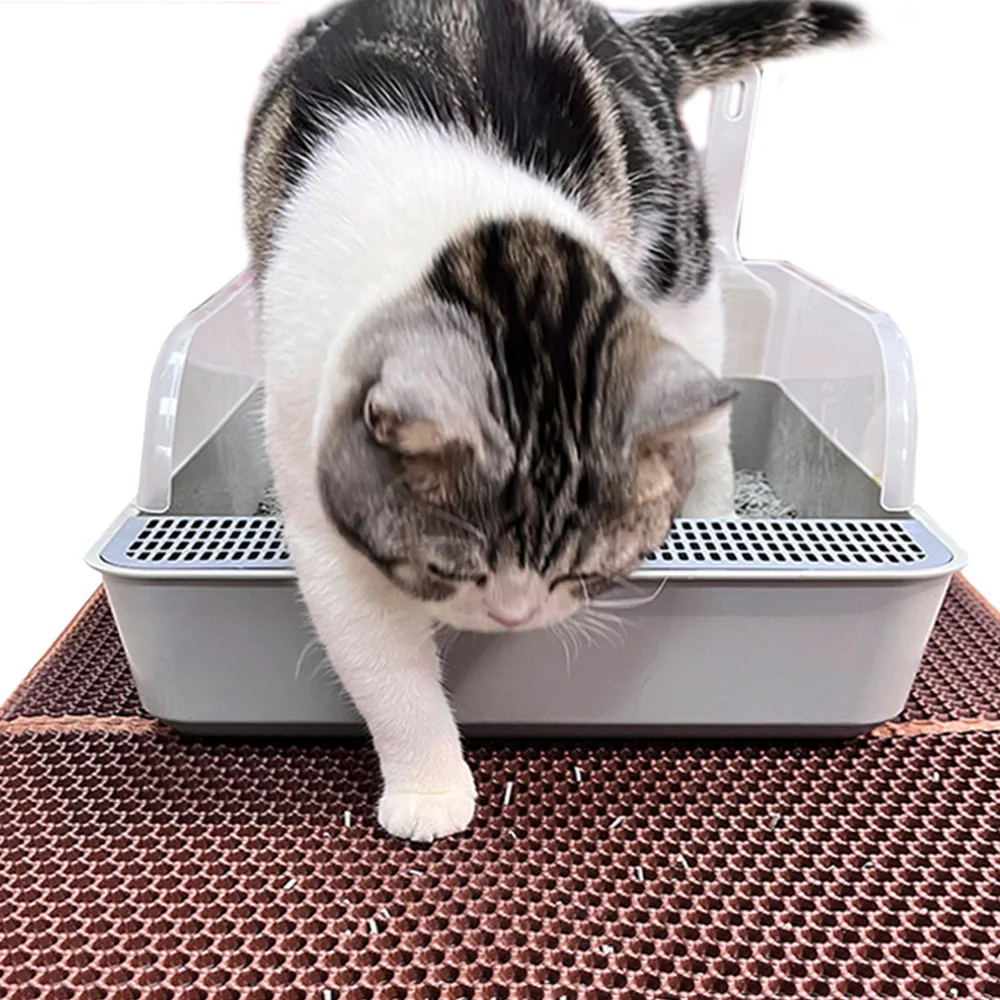 Wholesale manufacturer Double-Layer Cat Litter Trapper Mats Waterproof Bottom Layer Easy Cleaning Protect Floor cat litter mat