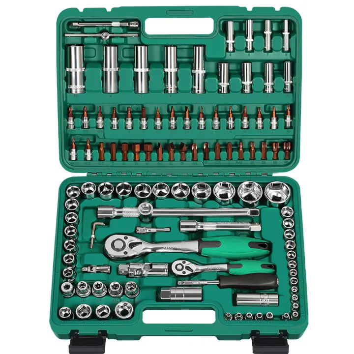 Srunv 108 Pcs Socket Household Hand Toolbox Set Combination Wrenches Tool Chest On Wheels
