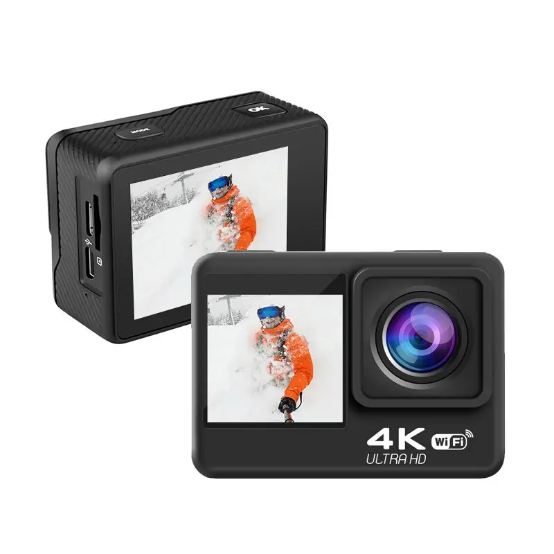 4K 60fps WiFi Спортивная камера Водонепроницаемая 30M Sport Dual Screen six фильтры action camera