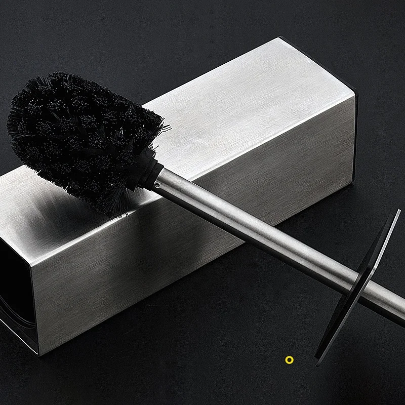 Household Cleaning metal handle Toilet Brush Stainless Steel Toilet Brush and holder set for bathroom