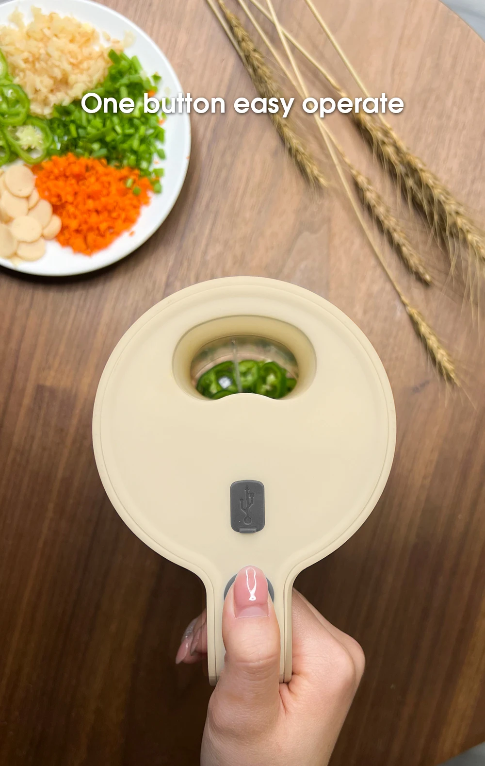 New Design  5 In 1Wireless Vegetable Cutter Meat Food Chopper Mini Hand USB Portable Electric Vegetable Crusher