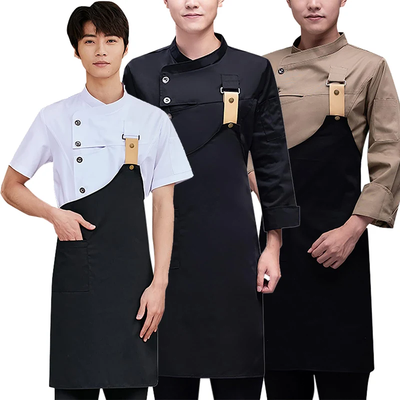 2024 New Restaurant Chef Uniform Double Layered Sushi Baking Cafe Waiter Catering Service Jacket or Apron
