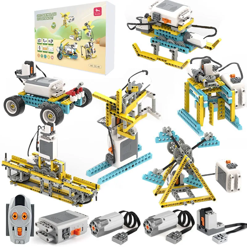 Wholesale  702PCS CB10 BC-84 Science Educational Toys APP Programming Robot Block Mechanical Power Wedo Kit Compatible with 9686