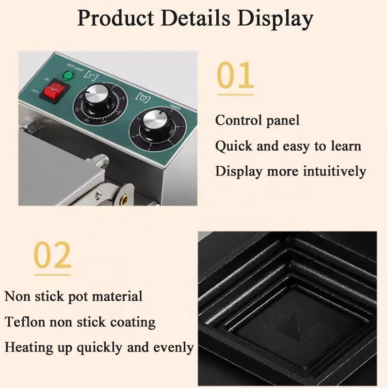 Commercial Electric Stainless Steel Multifunction Sandwich Maker Snack Machine