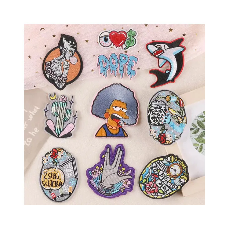 Original designer clothes embroidery patch Mrs. Simpson embroidery patch for garment