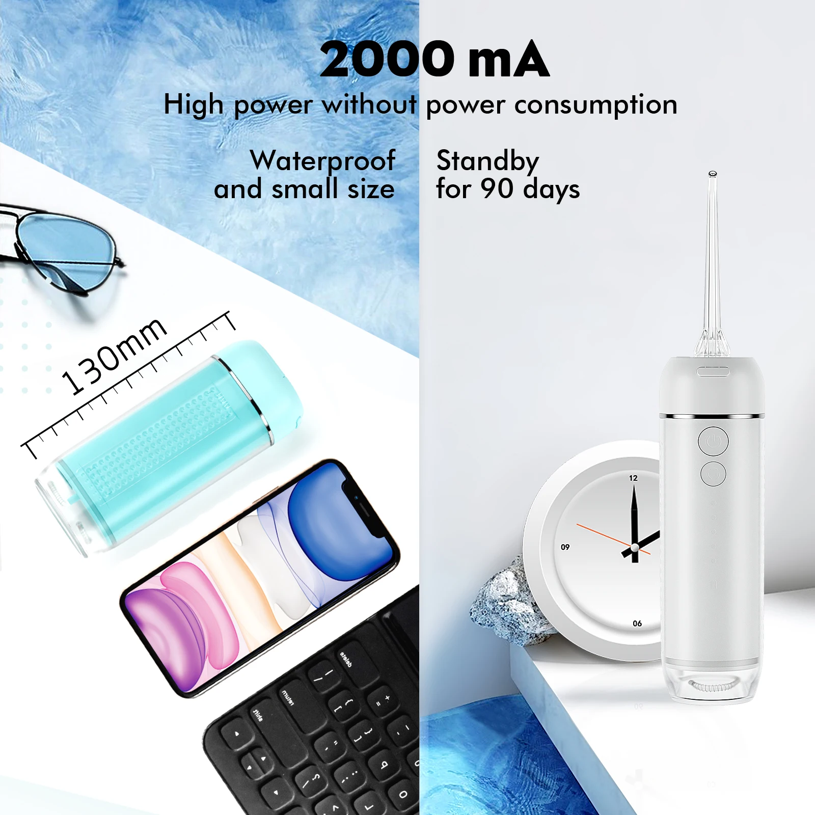 SINBOL High Performance Mini Rechargeable Dental Water Flosser Smart Kids Water Pick Oral Irrigator For Dental Care