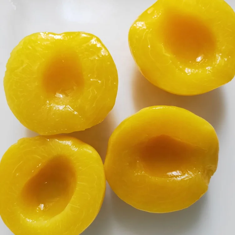 Hot selling snacks preserved canned fruits food slices canned yellow canned peaches