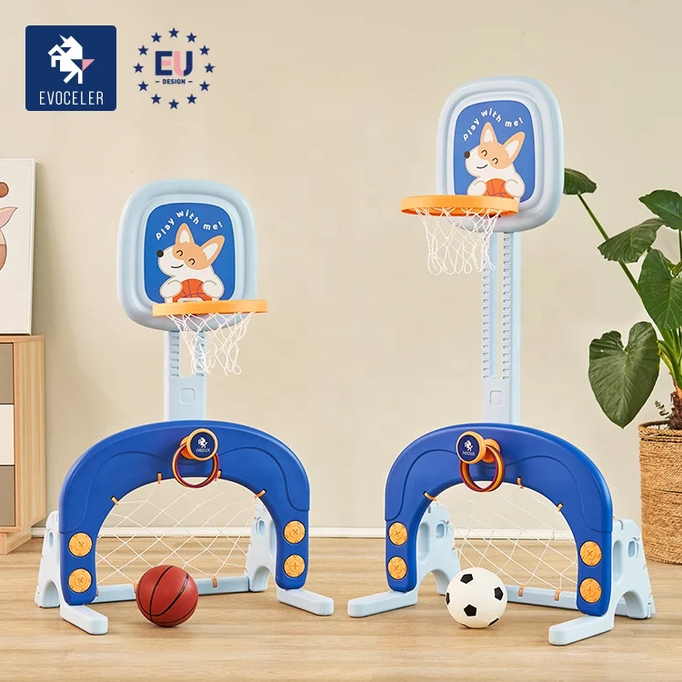 
EVOCELER 1-8 Years Corgi IP Kids basketball hoops Stable Mini Adjustable Indoor Sports Toy Basketball Hoop For Toddlers 
