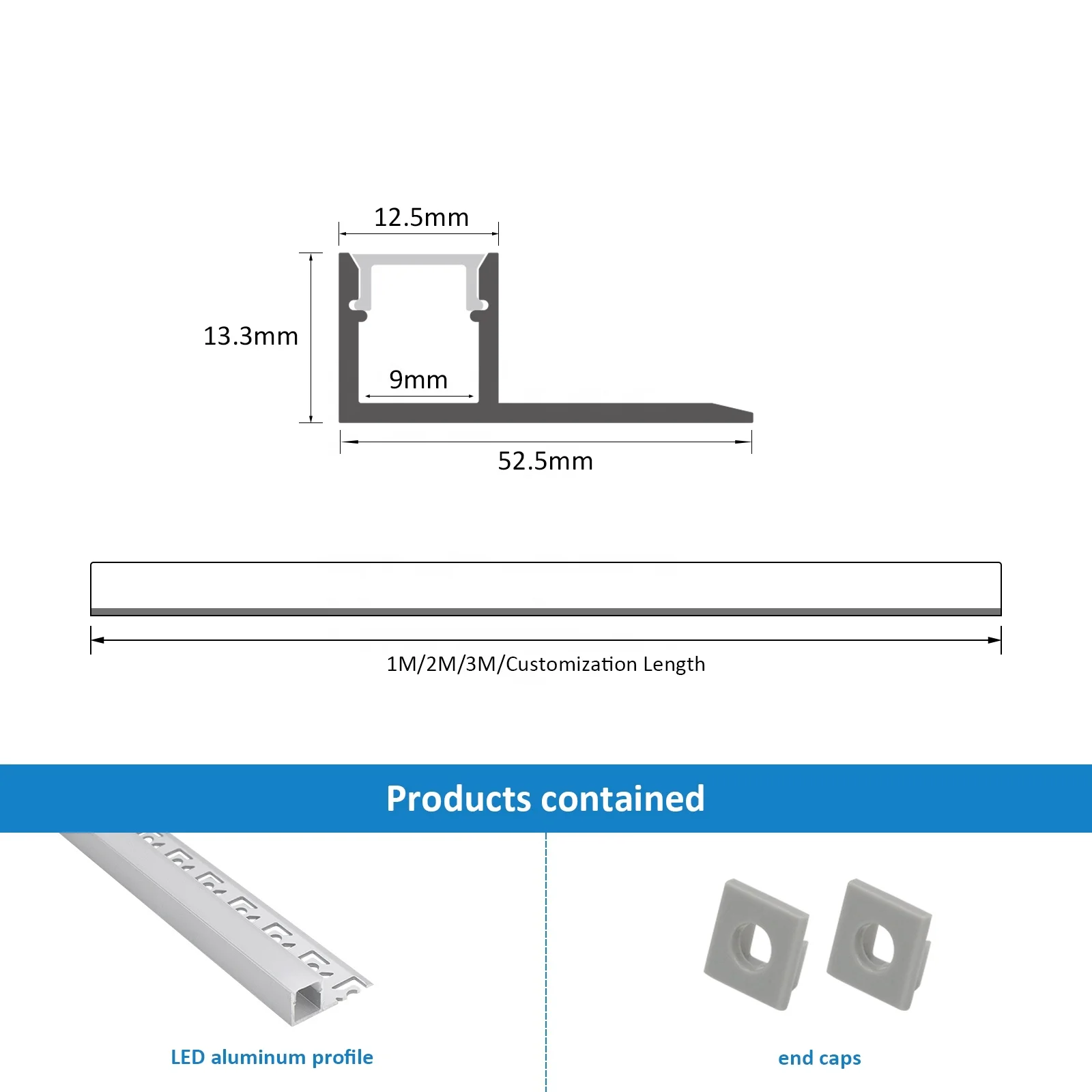 Drywall Ceiling Lighting 032 Alloy Channel Plaster 33*15MM Extruded Aluminum Profiles