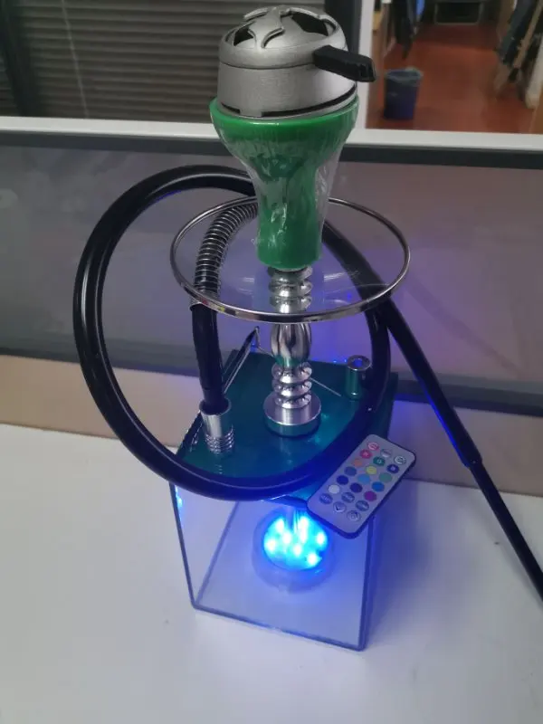 Clear LED Shisha Hookah One Hose Big Smoke Acrylic Hookah Set