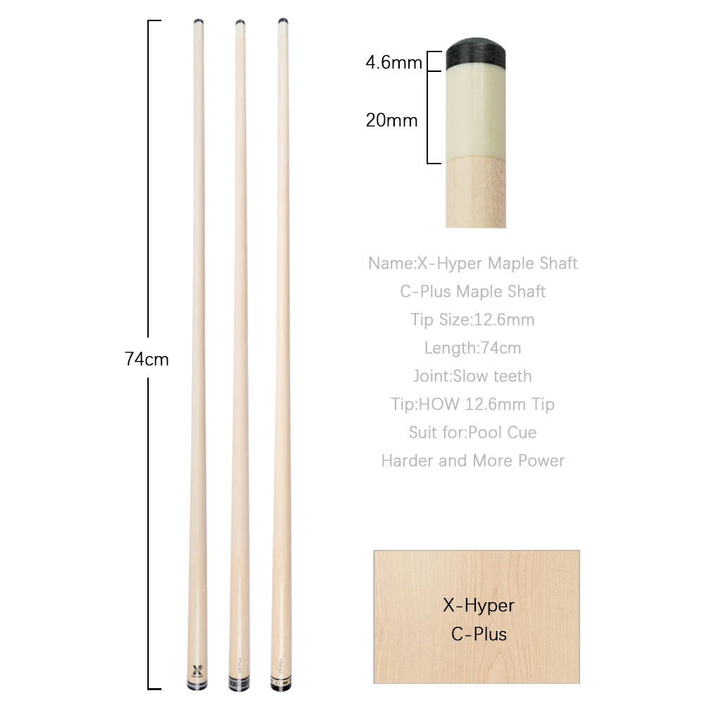 HOW X-Hyper Billiard Cue Shaft CP PLUS Shaft Abalone Shell Mosaic Inlay Ring Single Shaft Radial Pin Billiard Accessories