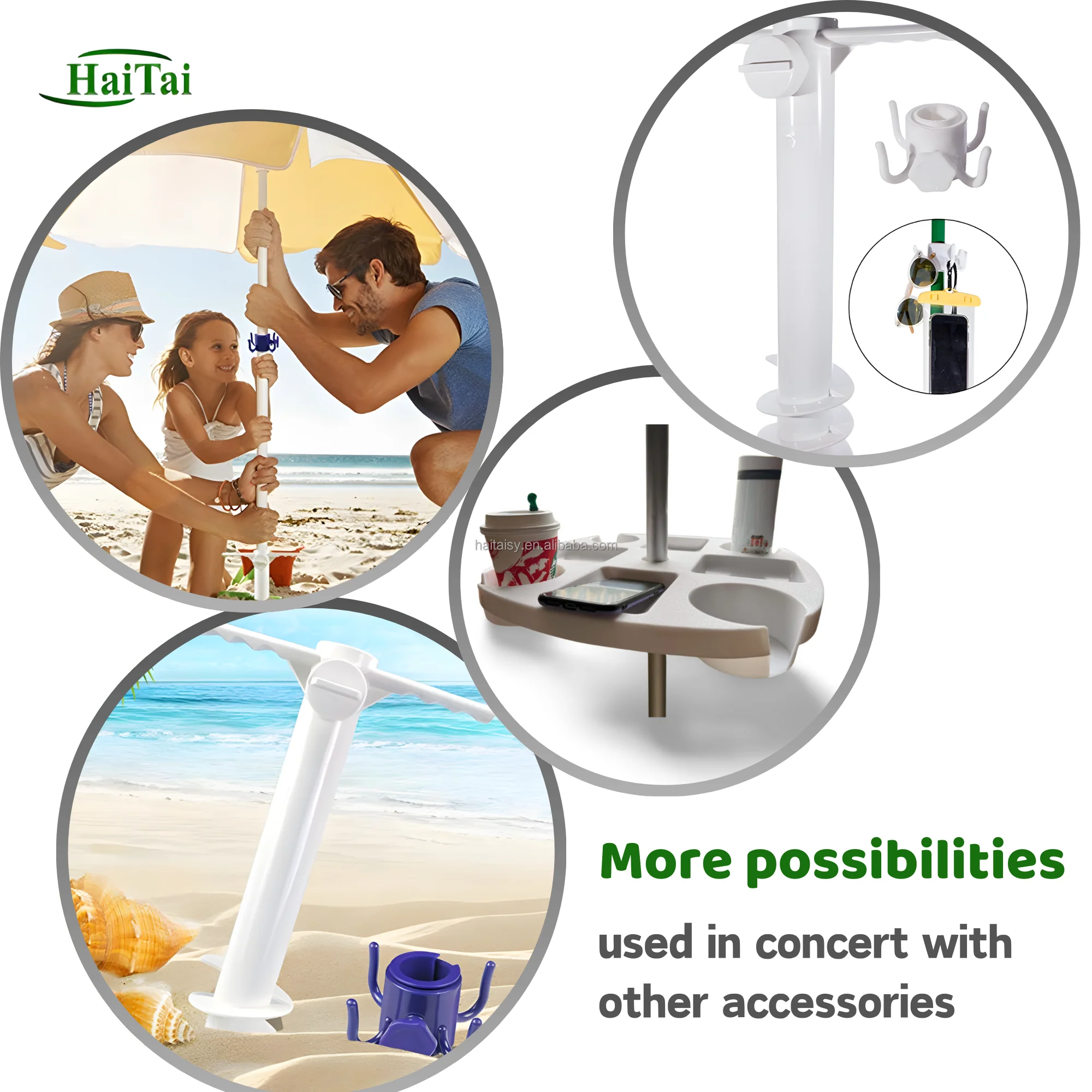 Beach Umbrella Parasol Plastic Screw Sand Anchor Base