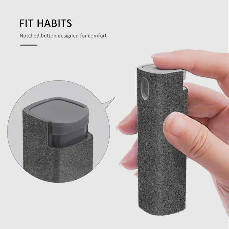 2 In 1 Phone Screen Cleaner Spray Computer Screen Dust Removal Microfiber Cloth Set Cleaning Artifact with Cleaning Liquid