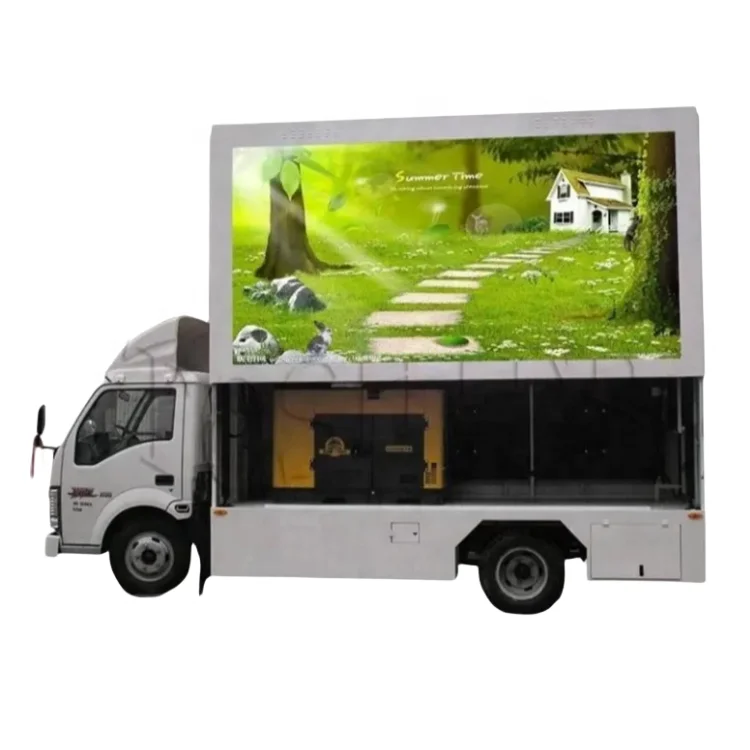 Outdoor Mobile Led Stage Display Truck Advertising Truck With P4 Screen