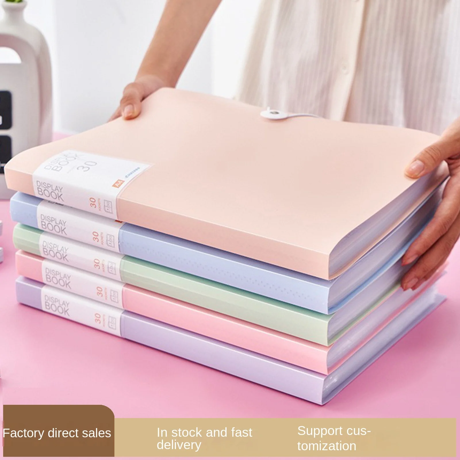 Large Capacity A4 Student Examination Paper Book Folder with Multi-Page Transparent Insert PP Office File Bag for Data Storage