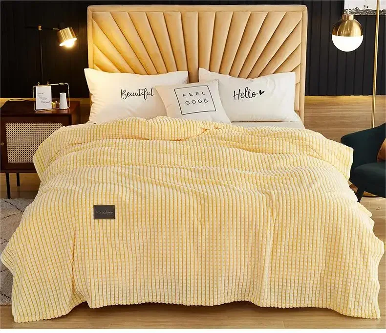 Stripes Small Square Flannel Fleece Blanket Solid Baby Blanket Super Soft Luxury Plaid Blankets