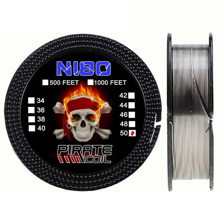 Ecig resistance wire nichrome awg 34 36 38 40 42 44 46 48 50 gauge vaping wire ni80 vape round wire rod coil 500ft