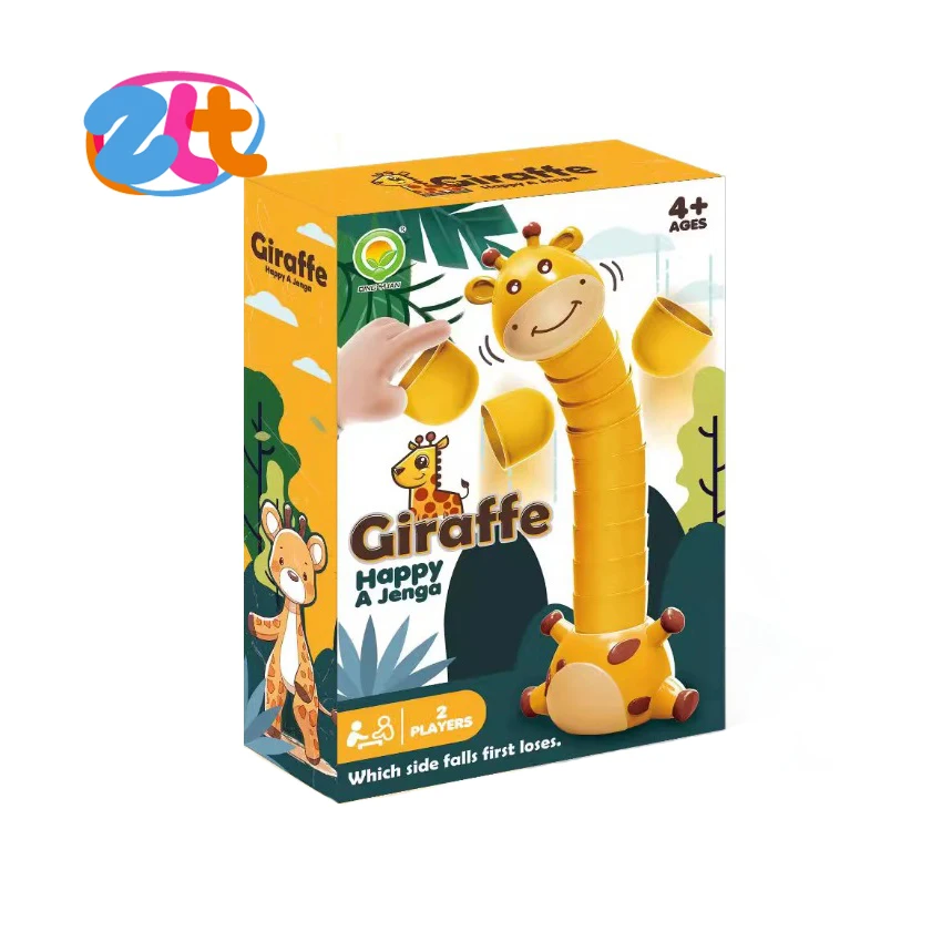 Funny desktop game giraffe balance building block toy children battle game for kids