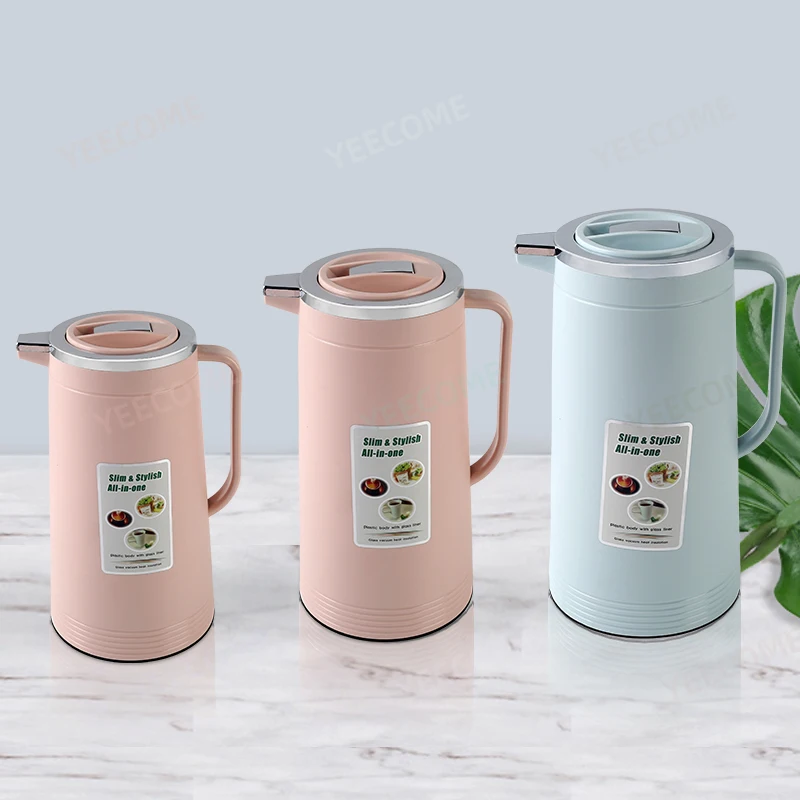 Custom Logo Plastic Vacuum Flask &Thermoses  Coffee Pot 1L Flask Vacuum  Keep 24 Hours  Hot and Cold