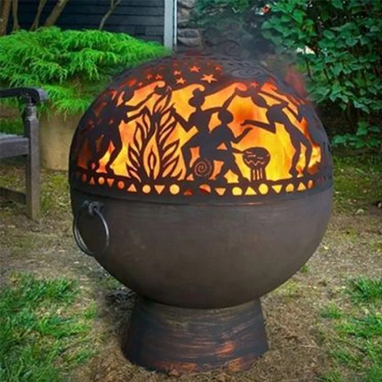 Garden Fire Globe Steel Wood Burning Fire Pit