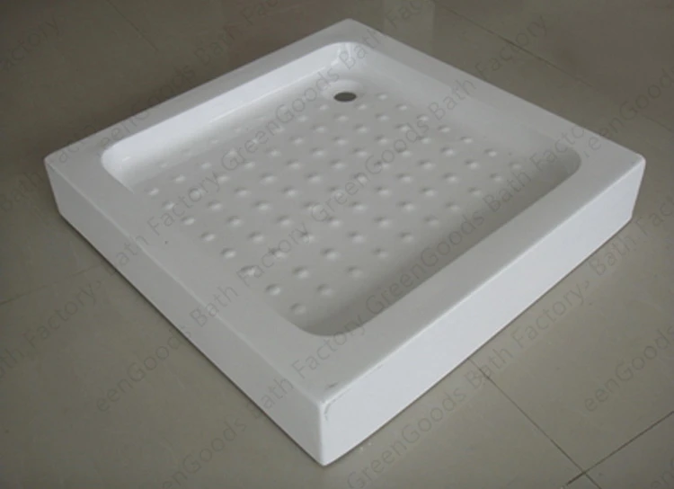 Offset Drain Bathroom ABS Acrylic Shower Trays In White Shower Base In Square Shape