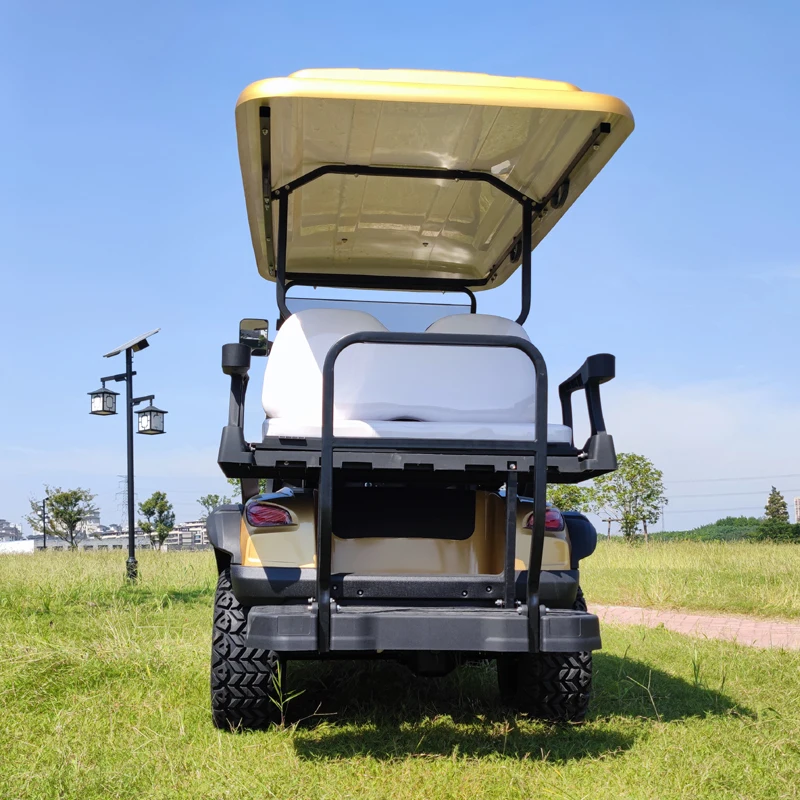 Electric Lithium Hunting Golf Cart 4 Seater 72v Golf Car With Folded Back Seat