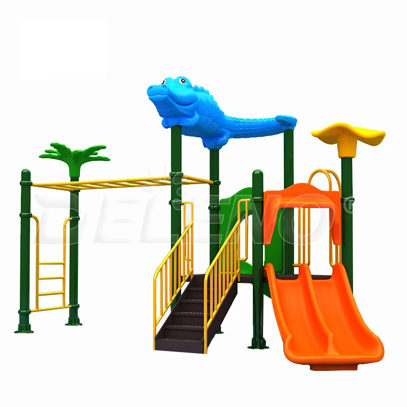 Tower Fort Play set outdoor playground equipment Climbing Frame Plastic Slide set for children