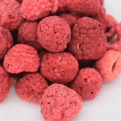 Organic Freeze-Dried Raspberry Snack GMO-Free Whole and diced FD fruits in Powder form preserved with Natural Syrup