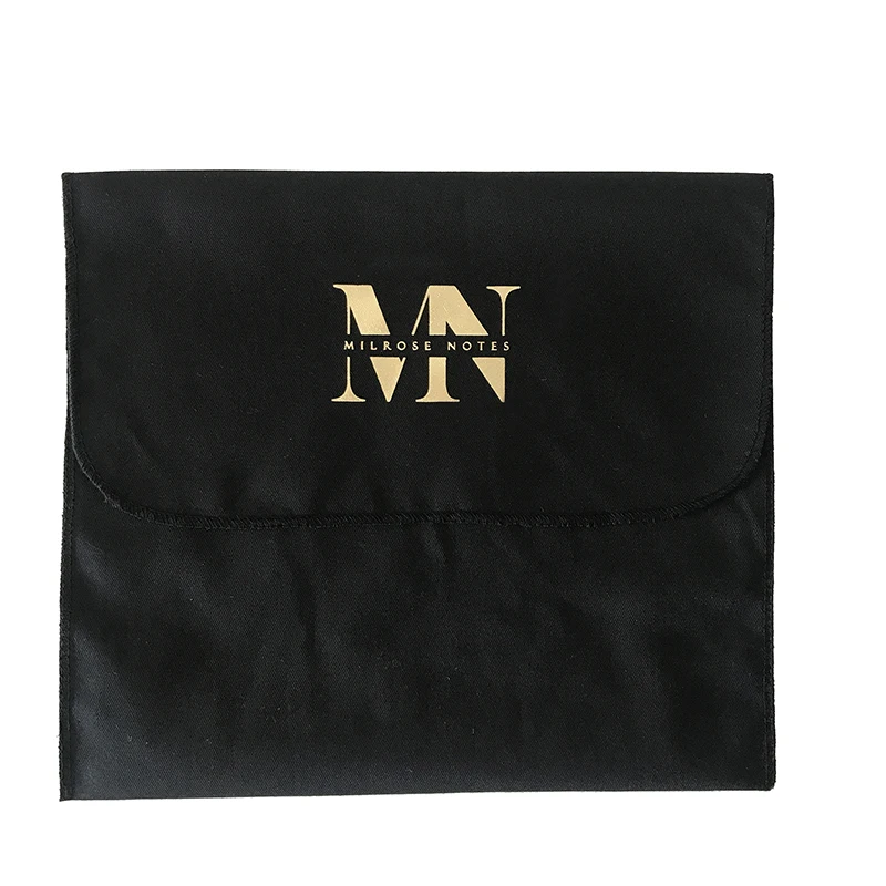 Custom Brand Logo High quality Black Twill Cotton Laptop Dust Flap Bags