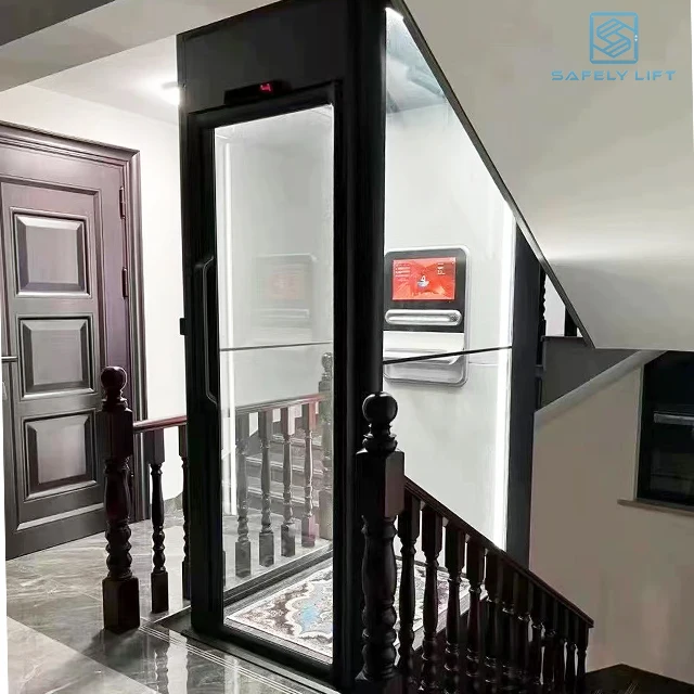 Home Elevator Hydraulic Residential Lift Panoramic Glass Passenger Elevator for Villas Household