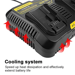 Two-groove 3A charger 100v-240v 50/60hz 120W is suitable for dewalt 12v-20v/lithium battery