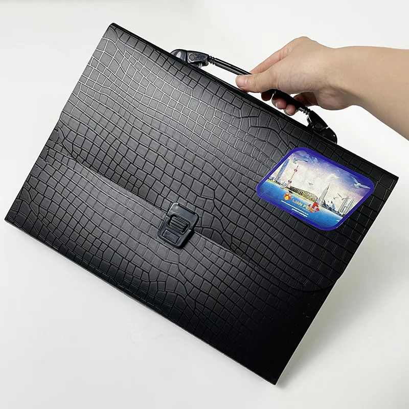 Wholesale A4 Plastic 13 Pockets Hanging Expanding Accordion File Document Folder With Handle