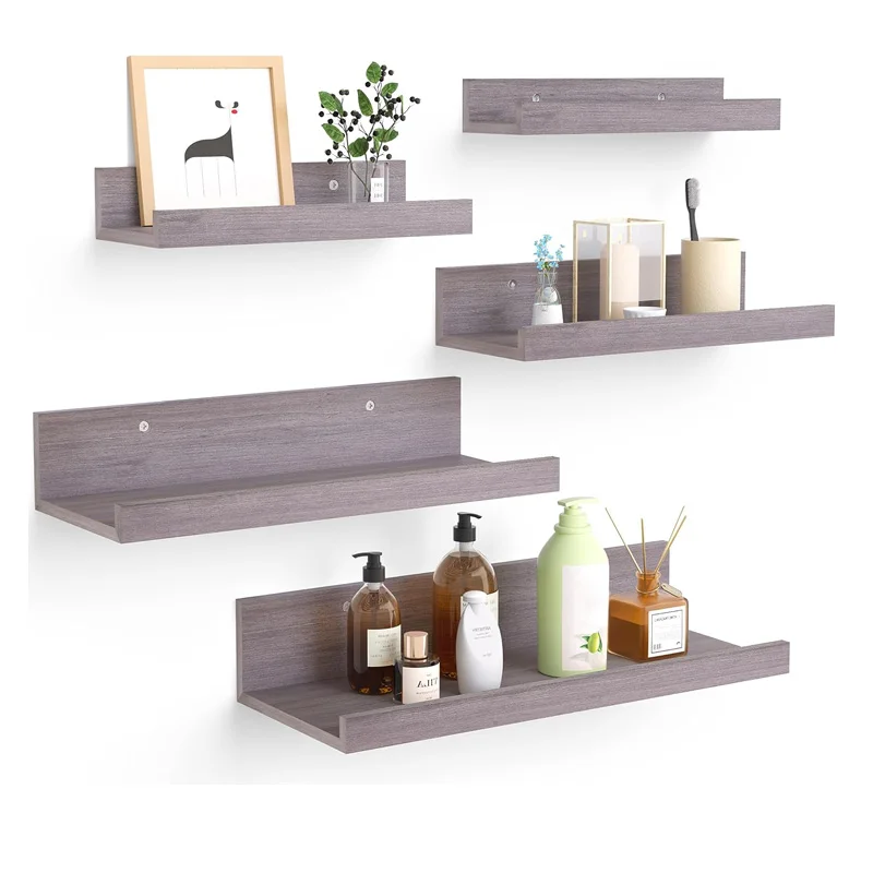 Ledge And Farmhouse Home Floating Shelves For Wall Decor Storage Wood For Bedroom Living Room Bathroom Kitchen Picture