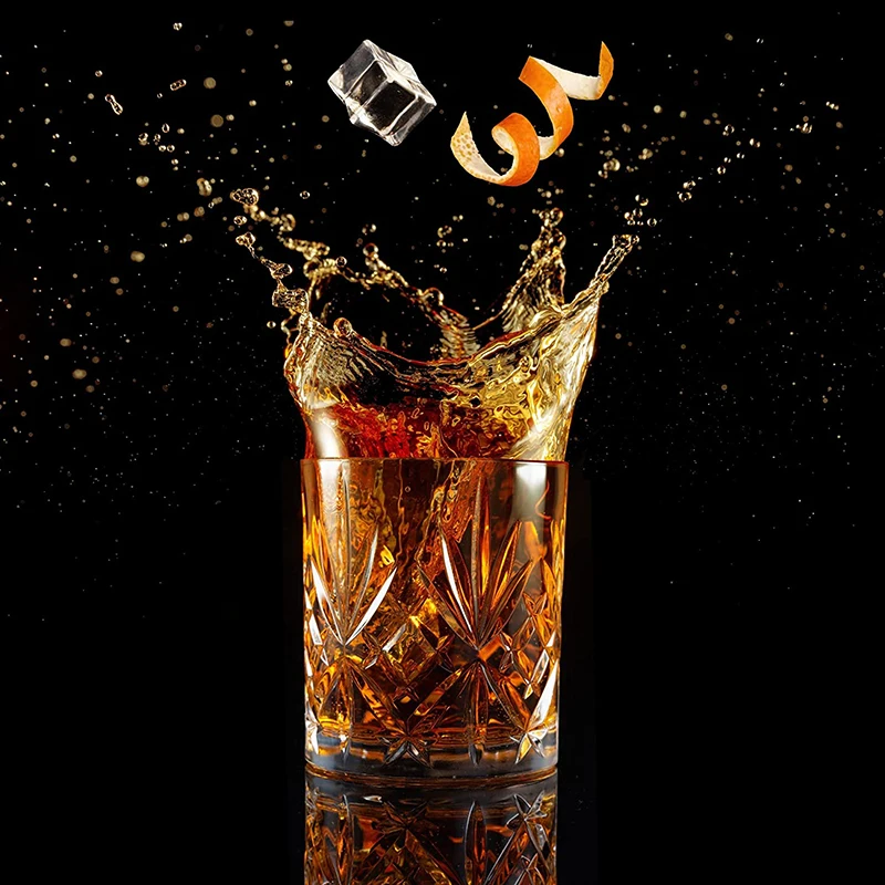 Irregular Sublimation Crystal Twisted Espressos Desserts Tequila Whisky Drinking Tasting Shot Glass Cups with Holder