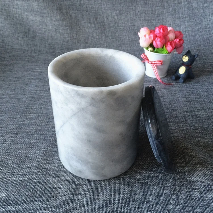 High Quality Wedding Decoration empty Candle Jar Holder Marble Unique Empty Candle Jars with Lids in Bulk