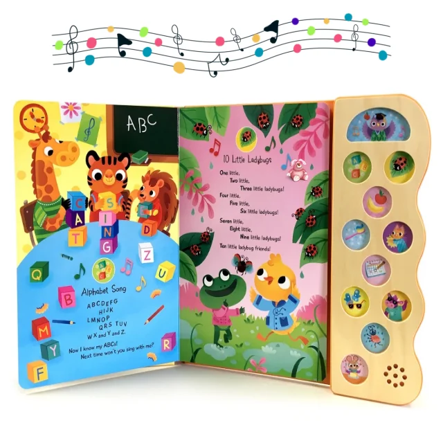 Wholesale Children Custom Push Button Interactive 123 Abc Alphabet Song Music Sound Book